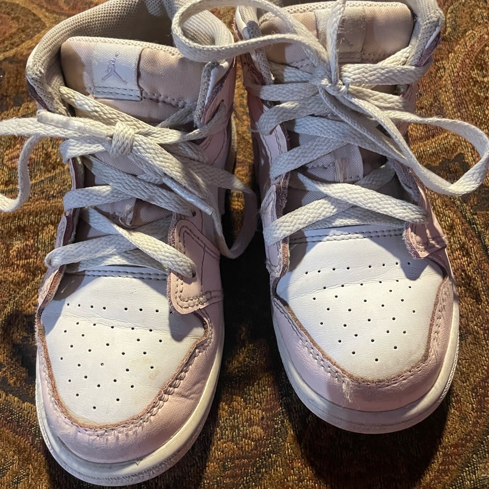 Jordan Mid 1 Sneakers Pink and White